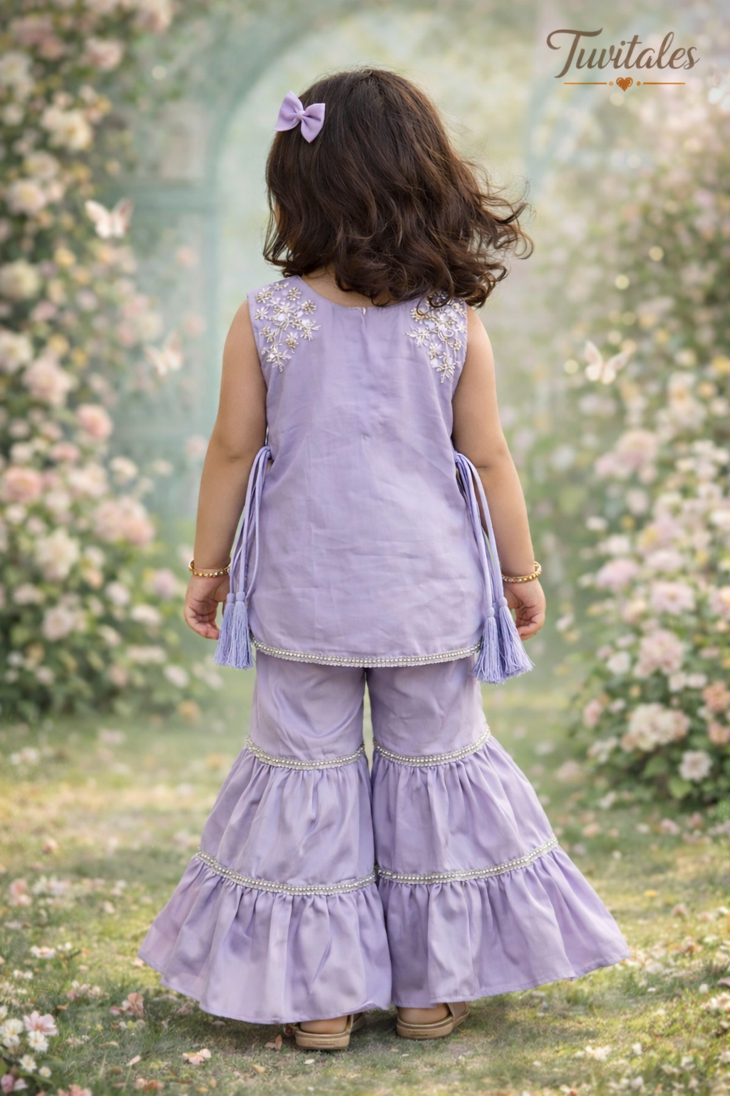 Lavender Kurta Sharara Set – Kids Festive Ethnic Outfit