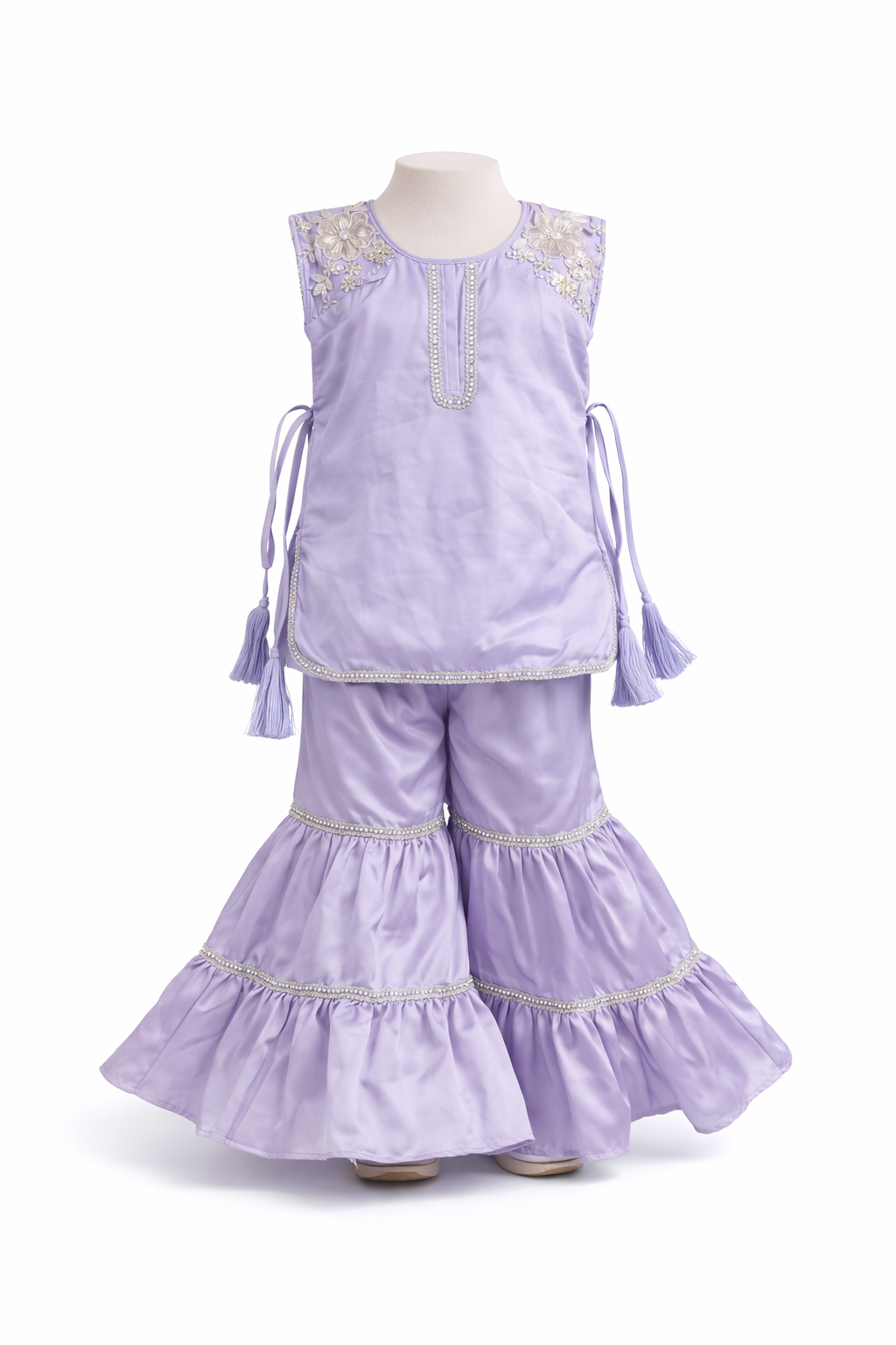 Lavender Kurta Sharara Set – Kids Festive Ethnic Outfit